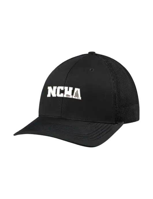 Richardson Adjustable Snapback Original 112 Trucker Cap Black w/Black Mesh w/NCHA Logo