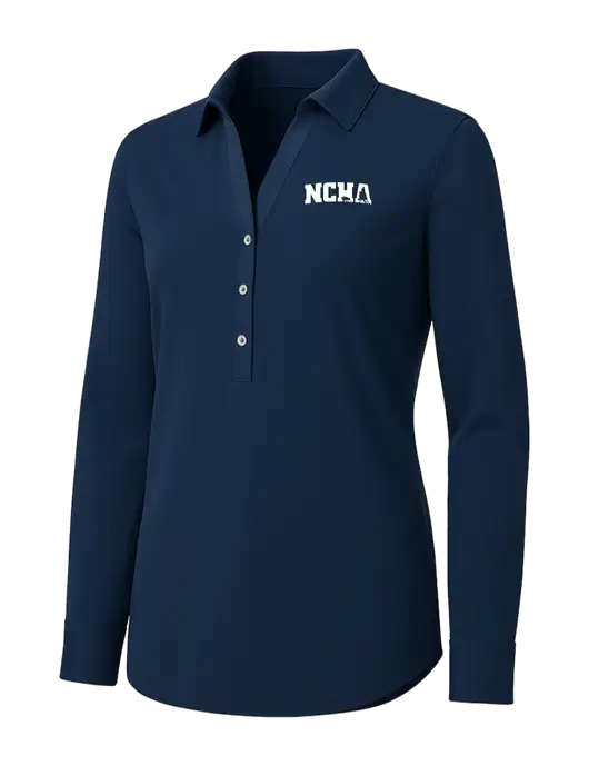 Womens Navy City Stretch Shirt w/NCHA Logo