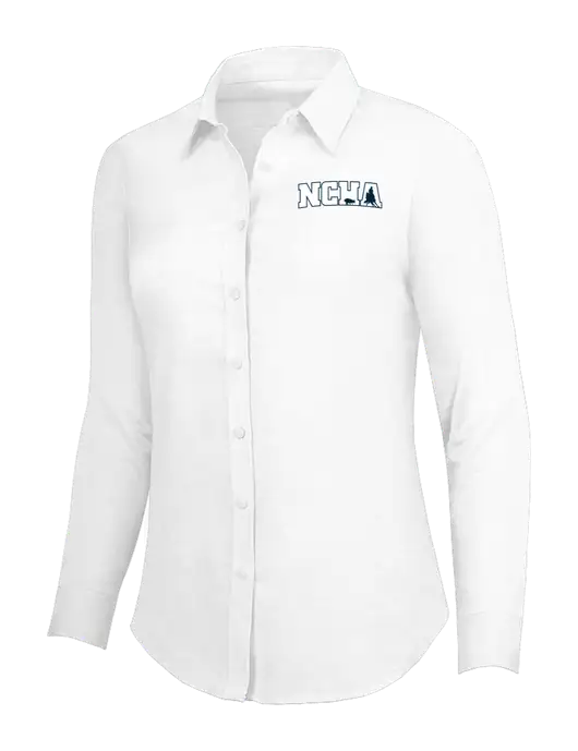 White Womens SuperPro Oxford Shirt w/NCHA Logo
