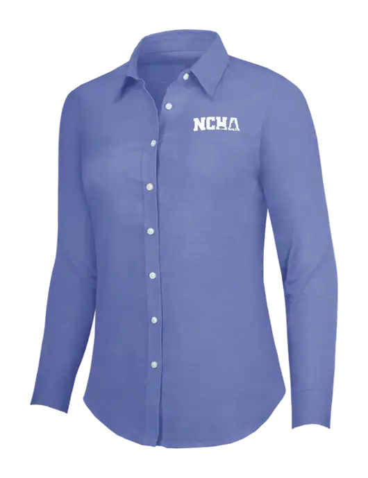 Navy Womens SuperPro Oxford Shirt w/NCHA Logo
