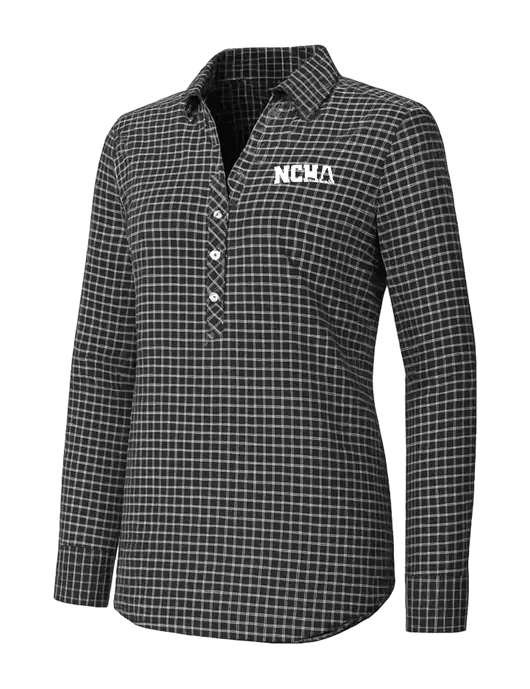 Womens Dark Grey/White City Stretch Shirt w/NCHA Logo