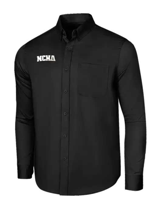 Long Sleeve Deep Black Superpro React Twill Shirt w/NCHA Logo