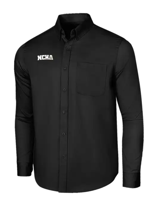 Long Sleeve Deep Black Superpro React Twill Shirt w/NCHA Logo