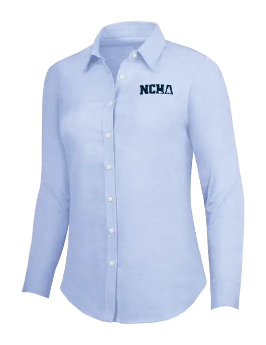 Light Blue Womens SuperPro Oxford Shirt w/NCHA Logo