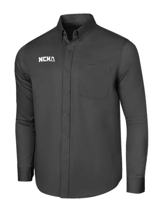 Long Sleeve Dark Grey Superpro React Twill Shirt w/NCHA Logo