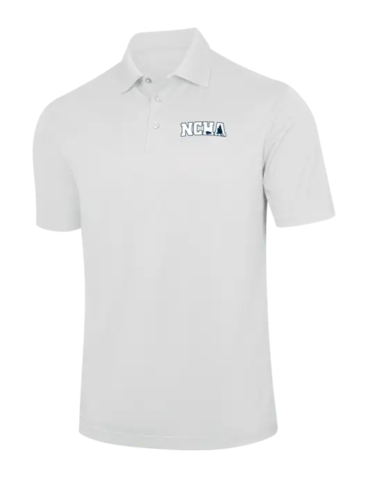 White Performance Fine Jacquard Polo w/NCHA Logo