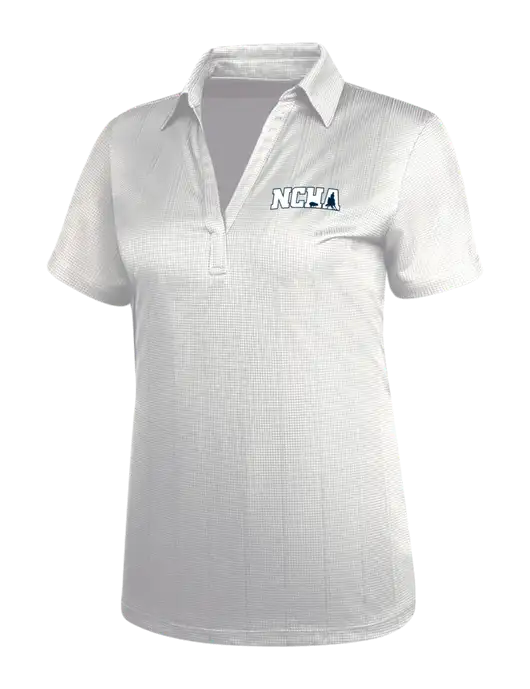 White Womens Performance Fine Jacquard Polo w/NCHA Logo