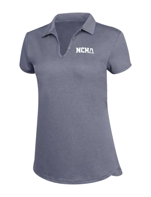 True Navy Womens Trace Heather Polo w/NCHA Logo