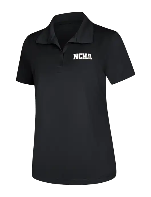 Womens Black Micropique Sport-Wick Polo w/NCHA Logo