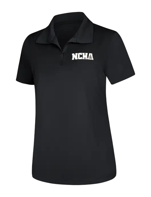 Womens Black Micropique Sport-Wick Polo w/NCHA Logo