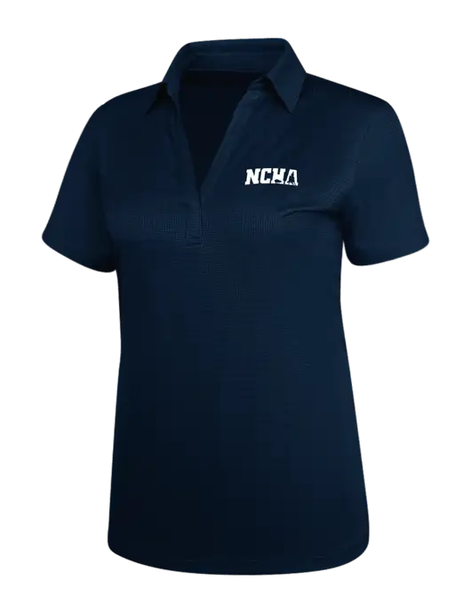 Navy Womens Performance Fine Jacquard Polo w/NCHA Logo