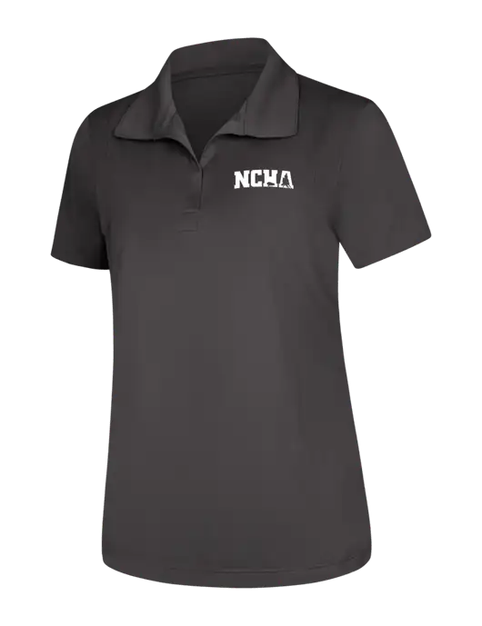 Womens Dark Grey Micropique Sport-Wick Polo w/NCHA Logo