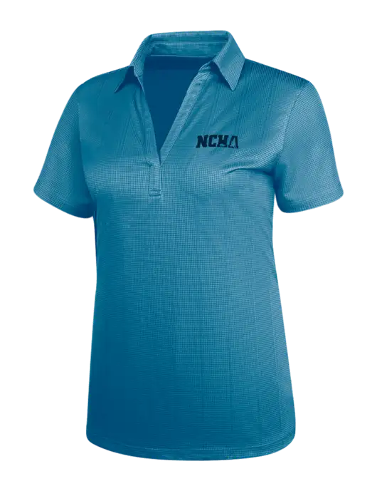 Carolina Blue Womens Performance Fine Jacquard Polo w/NCHA Logo