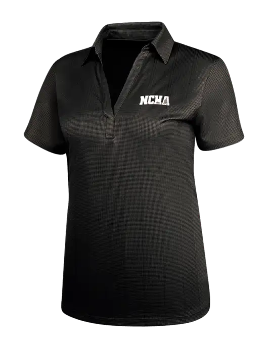 Black Womens Performance Fine Jacquard Polo w/NCHA Logo