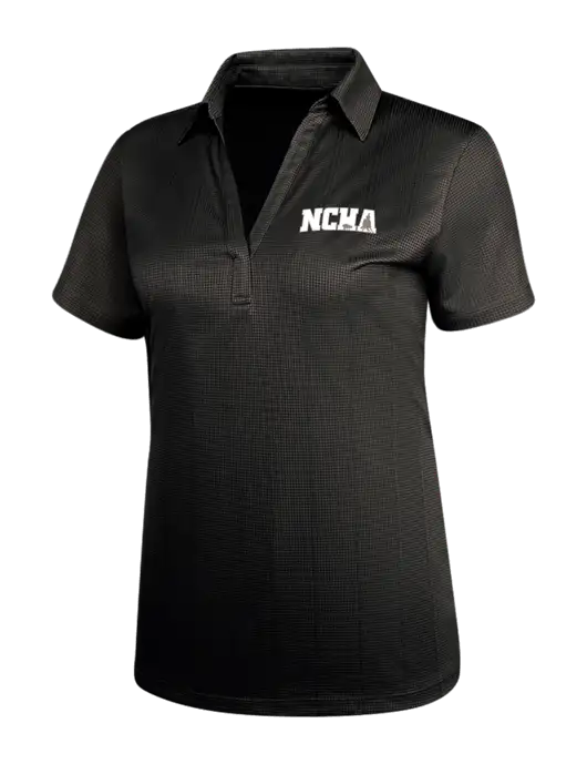 Black Womens Performance Fine Jacquard Polo w/NCHA Logo