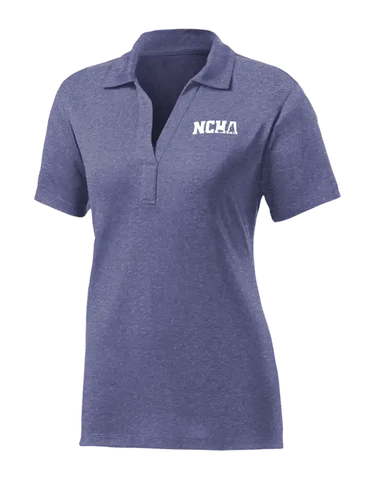 Womens Navy Heather Contender Polo w/NCHA Logo