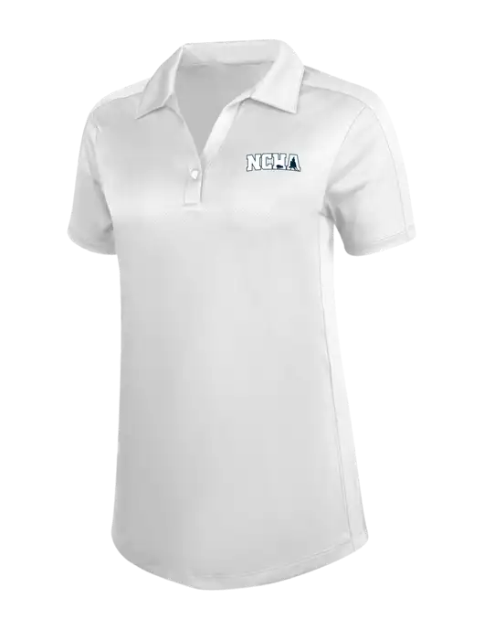Womens White Diamond Jacquard Polo w/NCHA Logo