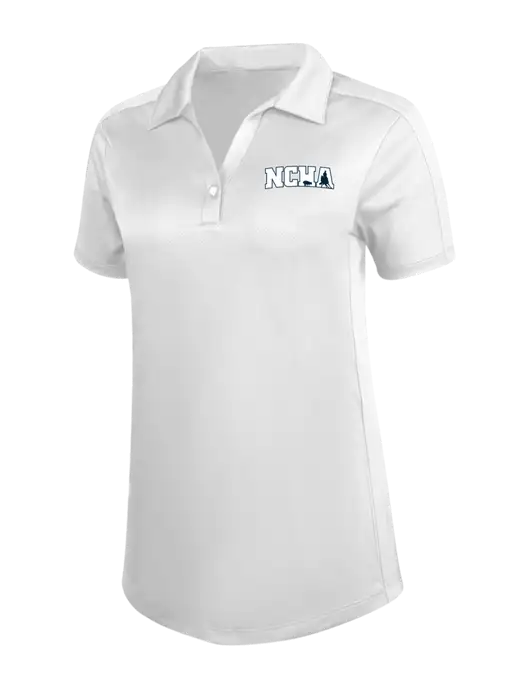 Womens White Diamond Jacquard Polo w/NCHA Logo