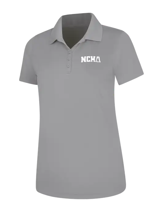 Light Grey Womens Dry Zone UV Mesh Polo w/NCHA Logo