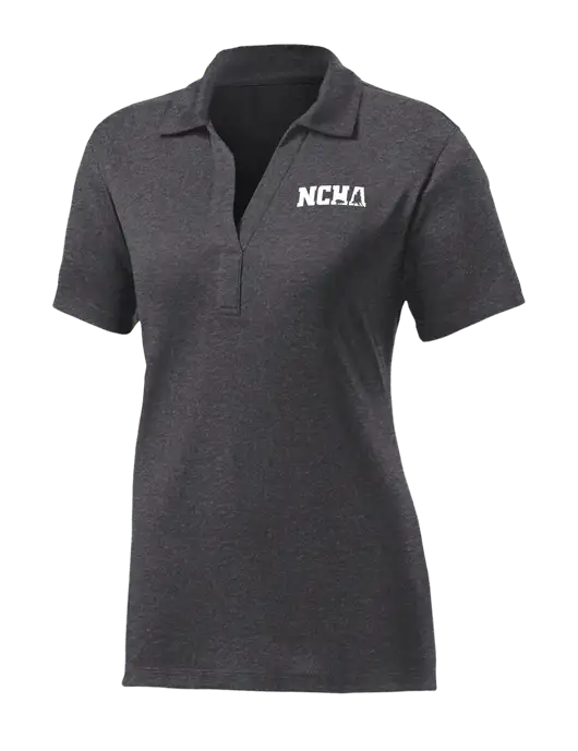 Womens Dark Grey Heather Contender Polo w/NCHA Logo