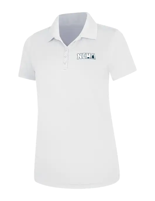 White Womens Dry Zone UV Mesh Polo w/NCHA Logo