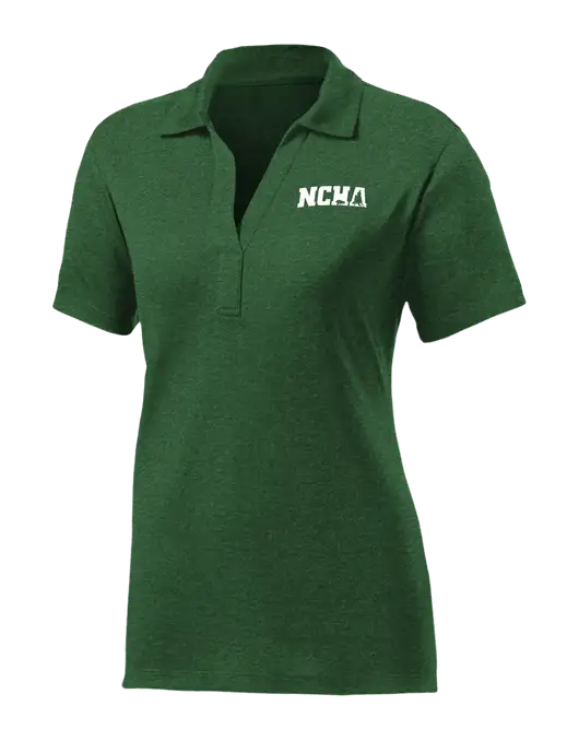 Womens Dark Green Heather Contender Polo w/NCHA Logo