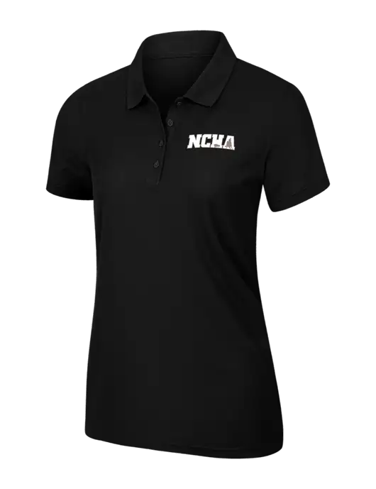Womens Black Core Classic Pique Polo w/NCHA Logo