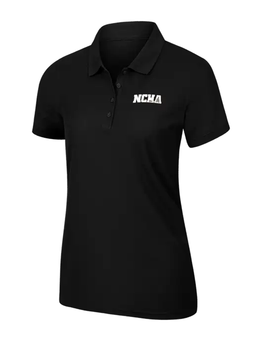 Womens Black Core Classic Pique Polo w/NCHA Logo