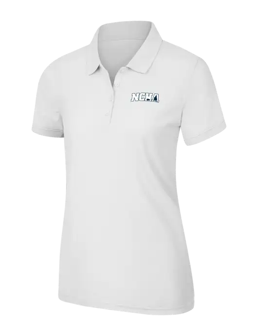 White Womens Core Classic Pique Polo w/NCHA Logo