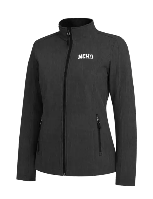 Black Charcoal Heather Womens Core Soft Shell Jacket w/NCHA Logo