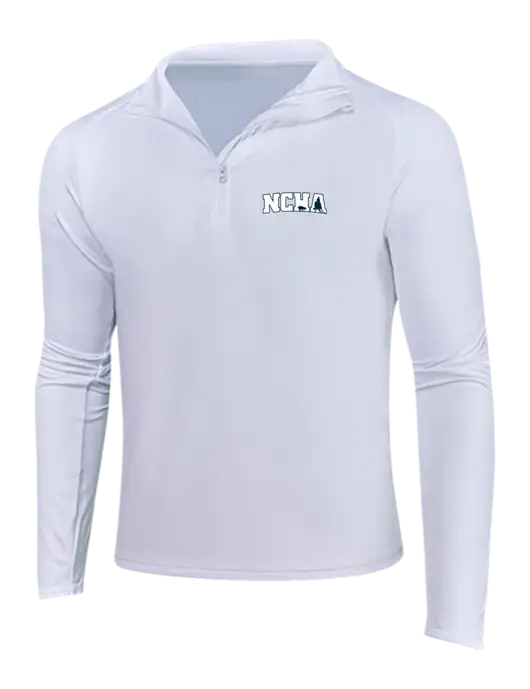 White Sport Wick Stretch 1/4 Zip Pullover w/NCHA Logo