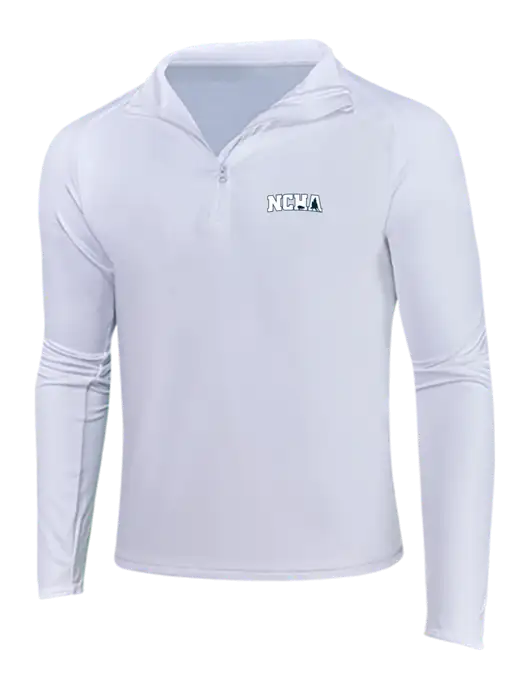 White Sport Wick Stretch 1/4 Zip Pullover w/NCHA Logo