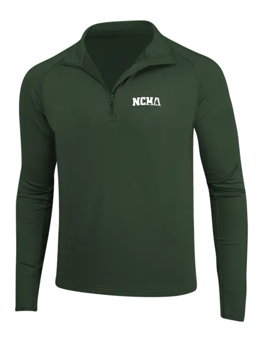 Dark Green Sport Wick Stretch 1/4 Zip Pullover w/NCHA Logo