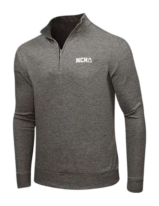 Charcoal Heather/Medium Heather Grey Interlock 1/4 Zip w/NCHA Logo
