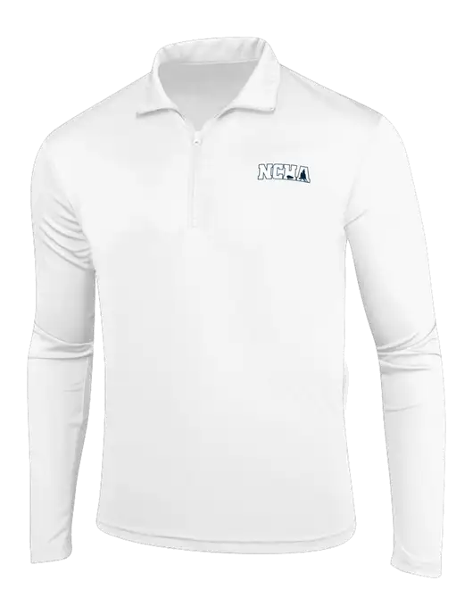 White PosiCharge Competitor 1/4 Zip Pullover w/NCHA Logo