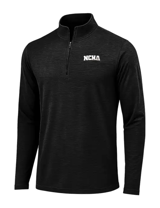 Black Triad Solid Posicharge Tri-Blend Wicking 1/4 Zip Pullover w/NCHA Logo
