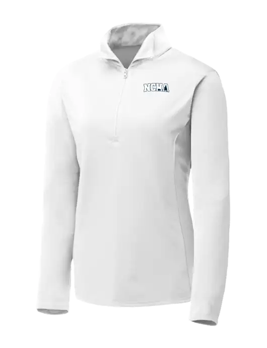 White Womens Posicharge Competitor ¼ Zip Pullover w/NCHA Logo