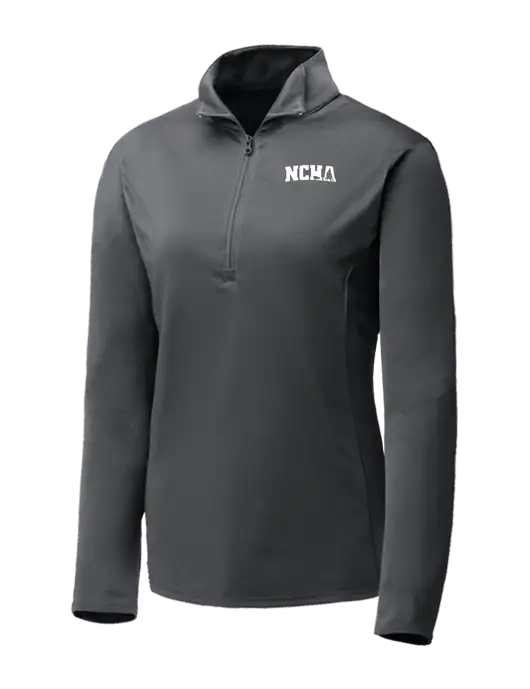 Dark Grey Womens Posicharge Competitor ¼ Zip Pullover w/NCHA Logo