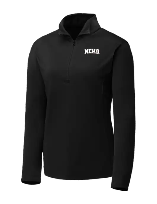 Black Womens Posicharge Competitor ¼ Zip Pullover w/NCHA Logo