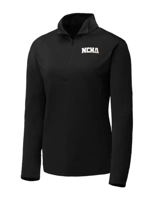 Black Womens Posicharge Competitor ¼ Zip Pullover w/NCHA Logo