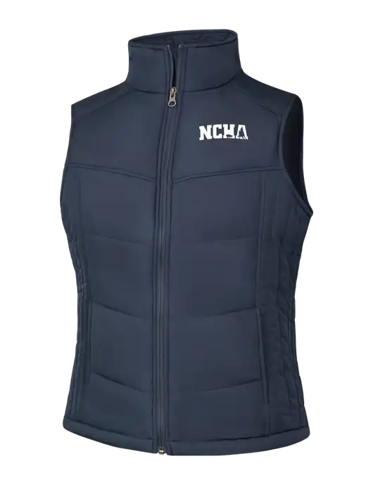  Womens Dark Slate/Black Puffy Vest w/NCHA Logo
