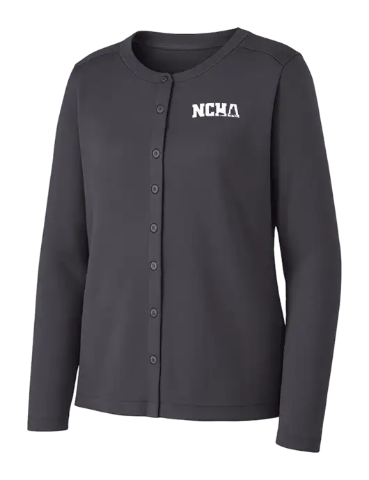 Grey Smoke Womens Concept Stretch Button-Front Cardigan Sweater w/NCHA Logo