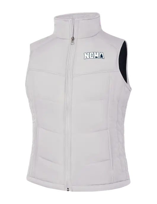 Womens White/Dark Slate Puffy Vest w/NCHA Logo