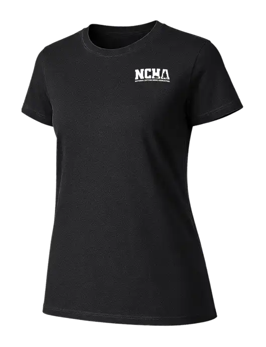 Womens Ring Spun Jet Black 4.5 oz T-Shirt w/NCHA Logo