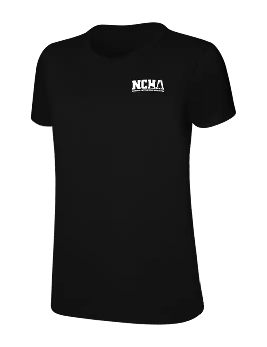 Womens Ring Spun Jet Black 4.5 oz T-Shirt w/NCHA Logo