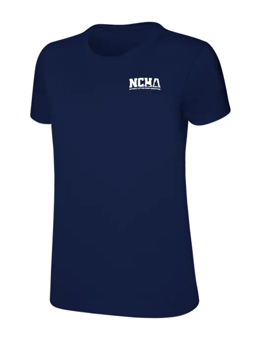 Womens Ring Spun Navy 4.5 oz T-Shirt w/NCHA Logo