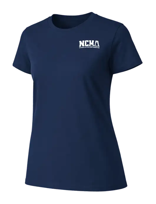 Womens Ring Spun Navy 4.5 oz T-Shirt w/NCHA Logo