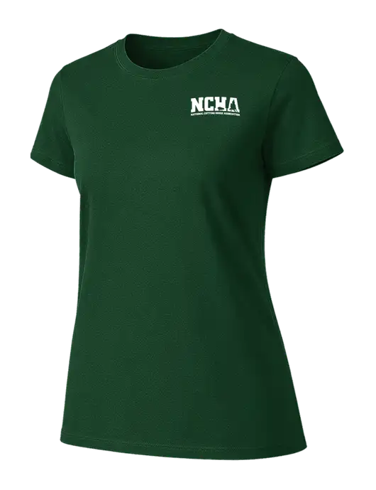 Womens Ring Spun Forest Green 4.5 oz T-Shirt w/NCHA Logo