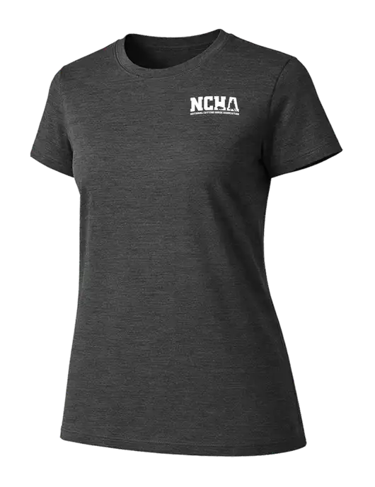 Womens Ring Spun Dark Heather Grey 4.5 oz T-Shirt w/NCHA Logo