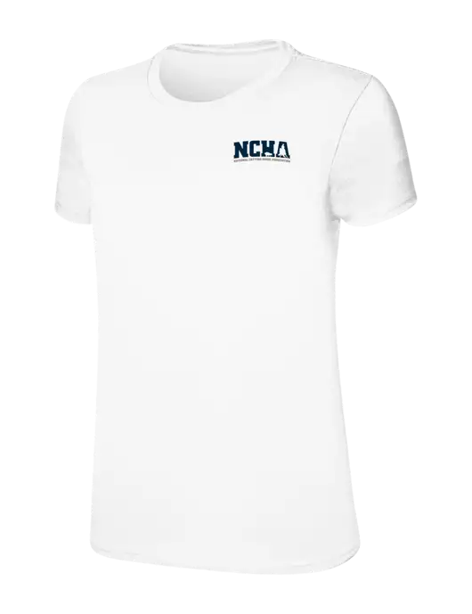 Womens Ring Spun White 4.5 oz T-Shirt w/NCHA Logo